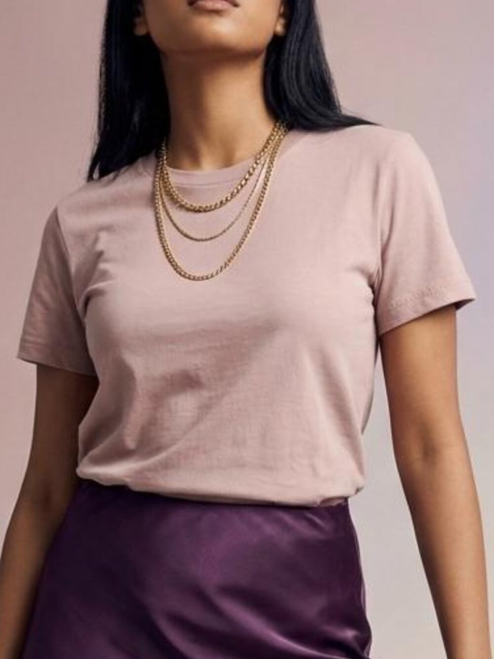 American Apparel Lavender 100% Combed Cotton Crew Neck Tee S